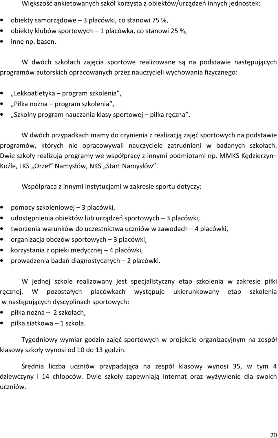 program szkolenia, Szkolny program nauczania klasy sportowej piłka ręczna.