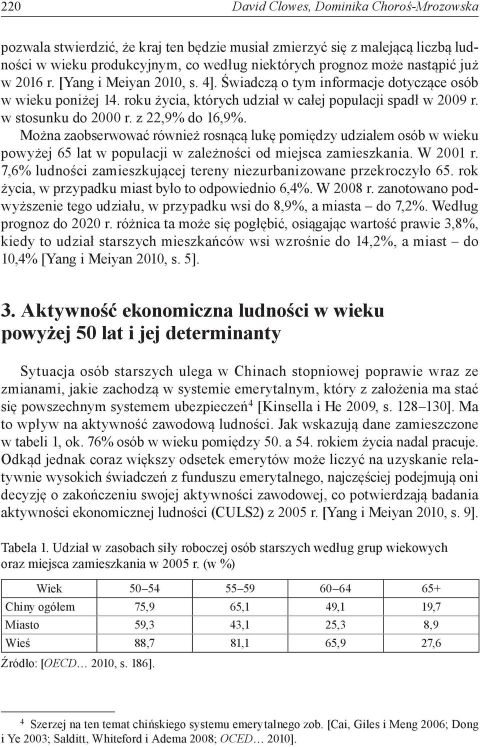 Można zaobserwować również rosnącą lukę pomiędzy udziałem osób w wieku powyżej 65 lat w populacji w zależności od miejsca zamieszkania. W 2001 r.