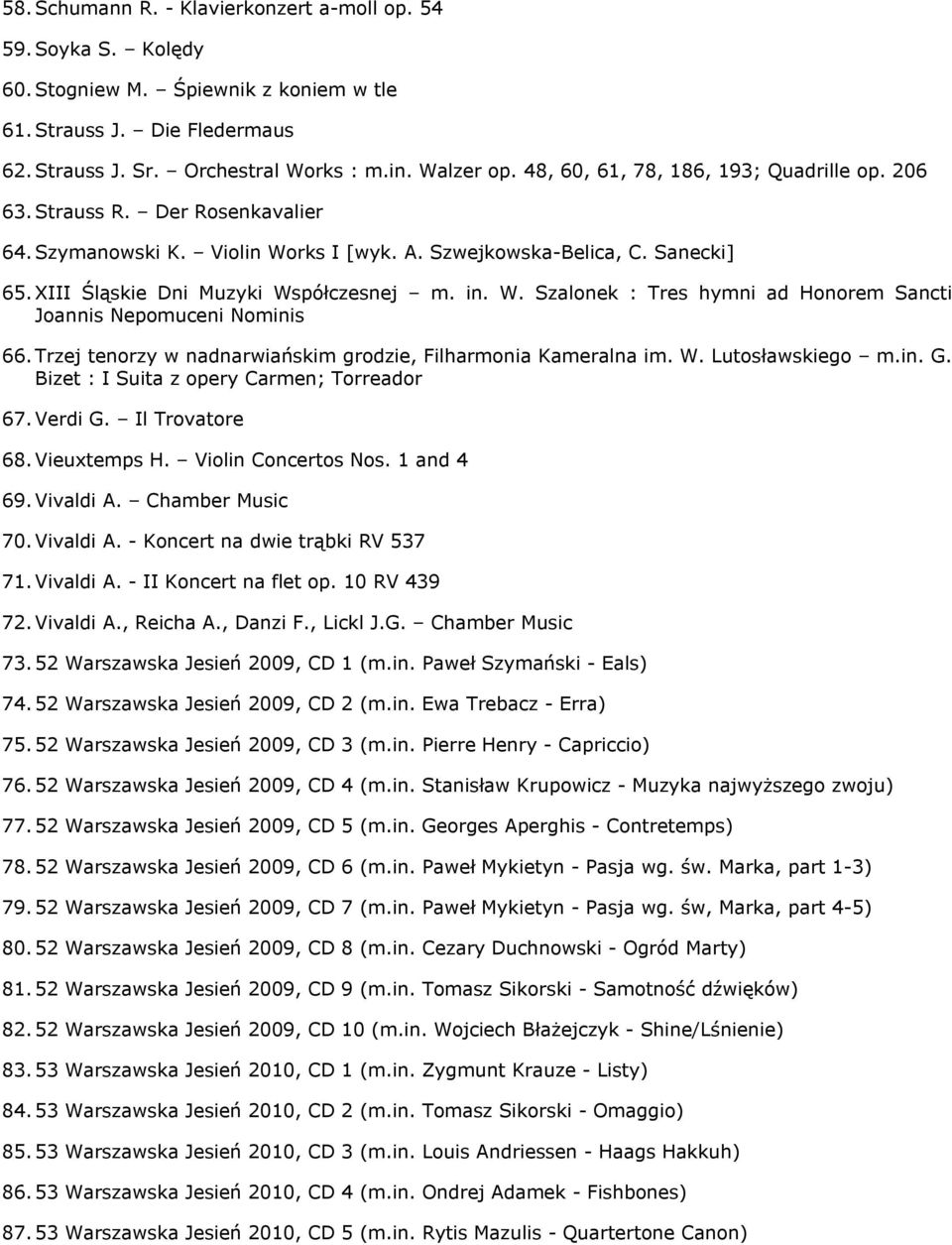 W. Szalonek : Tres hymni ad Honorem Sancti Joannis Nepomuceni Nominis 66. Trzej tenorzy w nadnarwiańskim grodzie, Filharmonia Kameralna im. W. Lutosławskiego m.in. G.