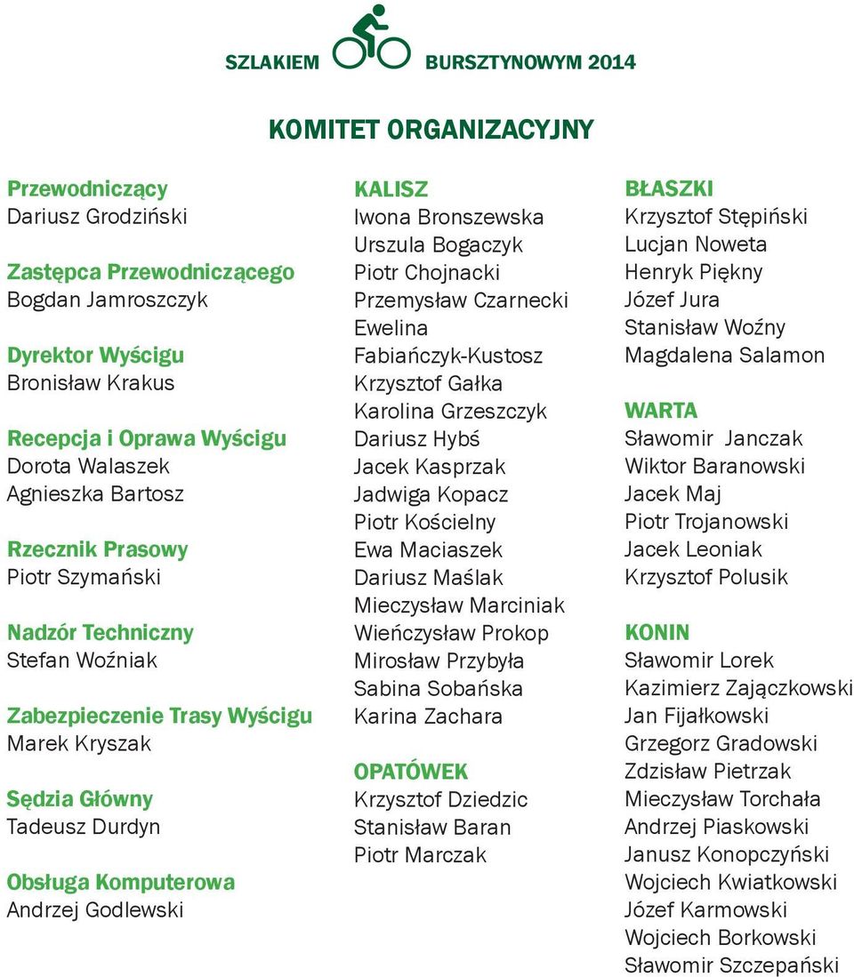 Godlewski KALISZ Iwona Bronszewska Urszula Bogaczyk Piotr Chojnacki Przemysław Czarnecki Ewelina Fabiańczyk-Kustosz Krzysztof Gałka Karolina Grzeszczyk Dariusz Hybś Jacek Kasprzak Jadwiga Kopacz