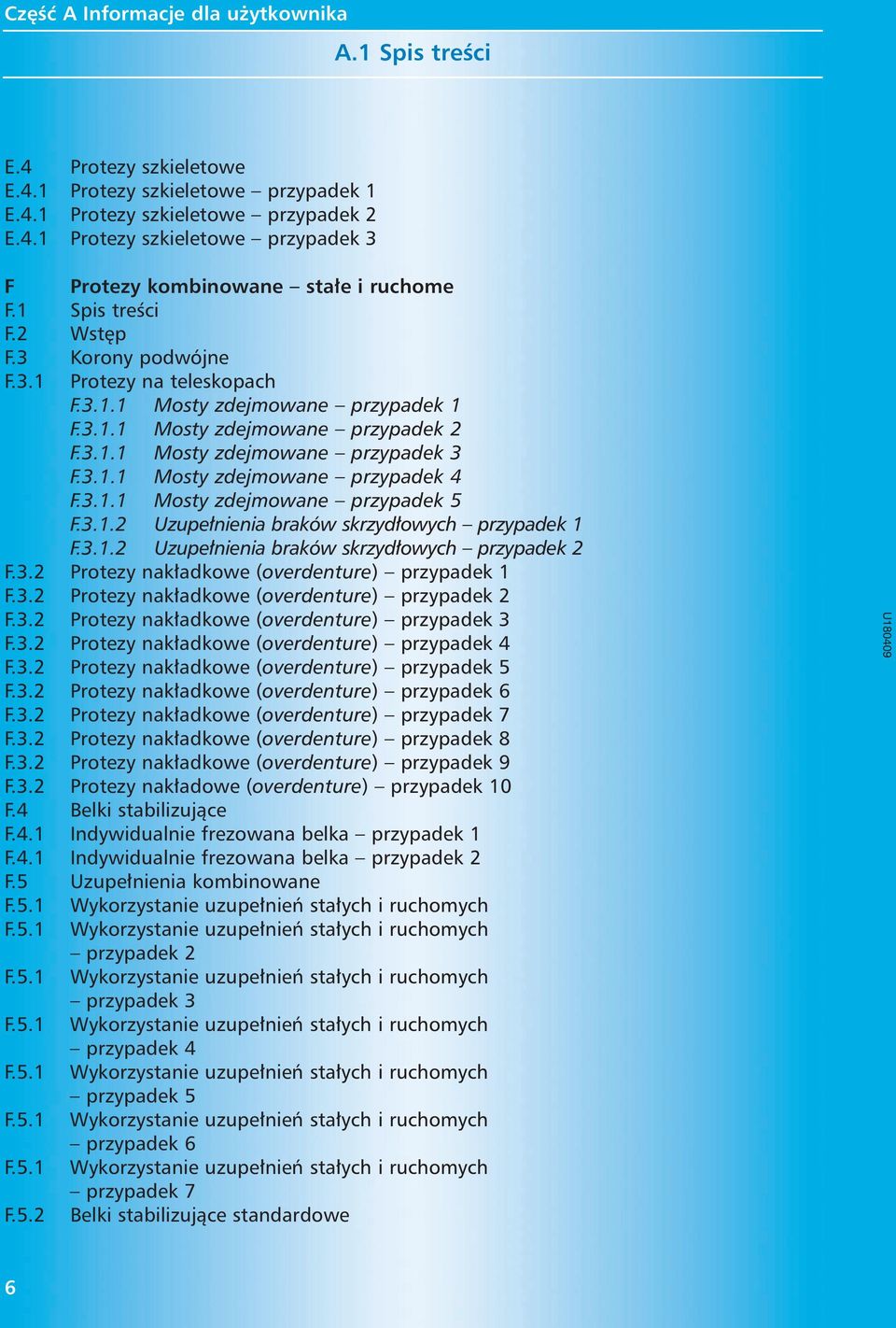 3.1.1 Mosty zdejmowane przypadek 5 F.3.1.2 Uzupe nienia braków skrzyd owych F.3.1.2 Uzupe nienia braków skrzyd owych przypadek 2 F.3.2 Protezy nak adkowe (overdenture) F.3.2 Protezy nak adkowe (overdenture) przypadek 2 F.