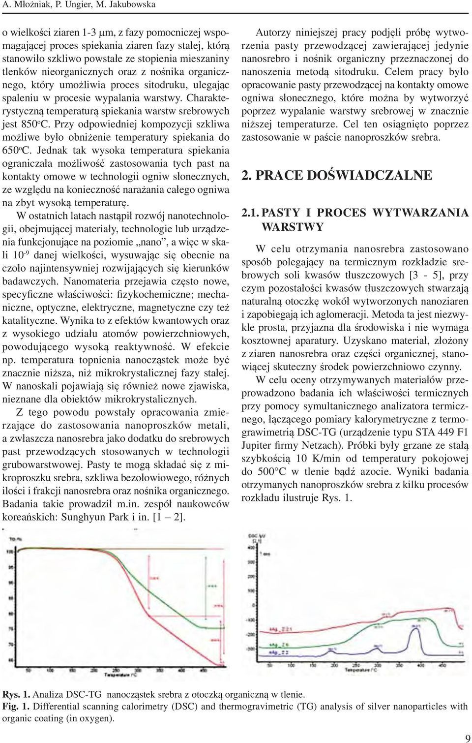 organicznego, który umożliwia proces sitodruku, ulegając spaleniu w procesie wypalania warstwy. Charakterystyczną temperaturą spiekania warstw srebrowych jest 850 o C.