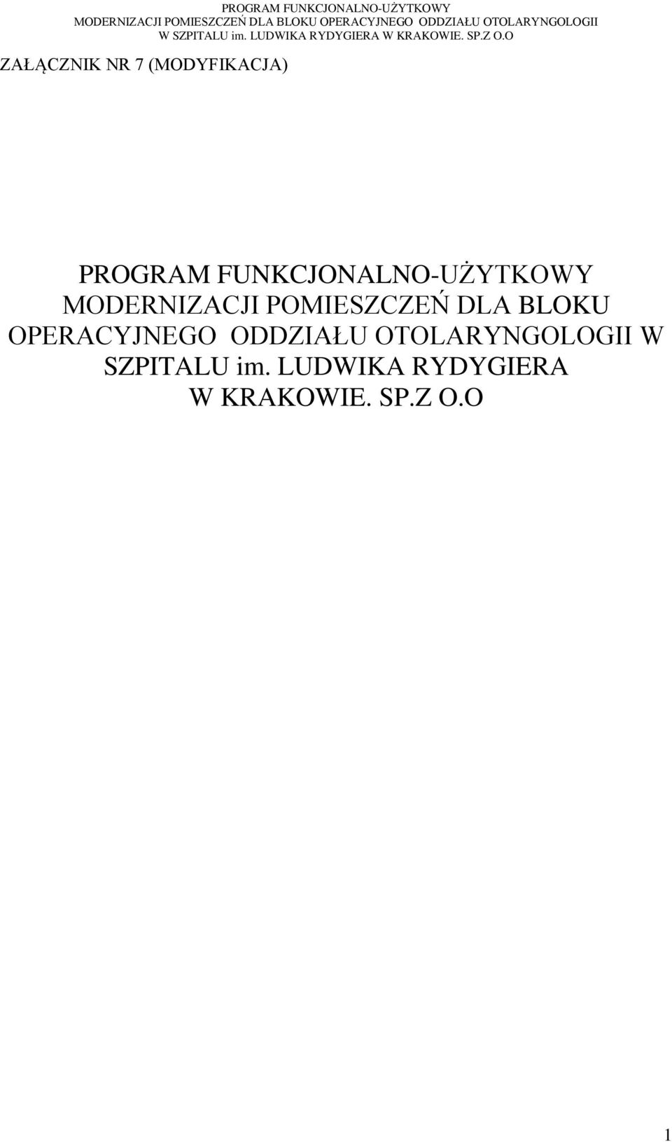 DLA BLOKU OPERACYJNEGO ODDZIAŁU
