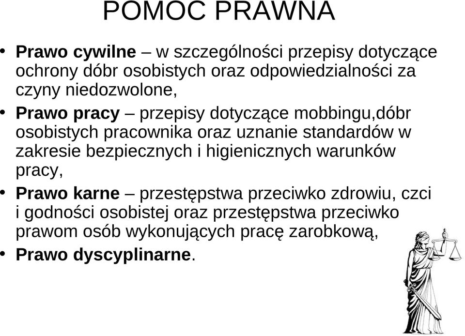 standardów w zakresie bezpiecznych i higienicznych warunków pracy, Prawo karne przestępstwa przeciwko