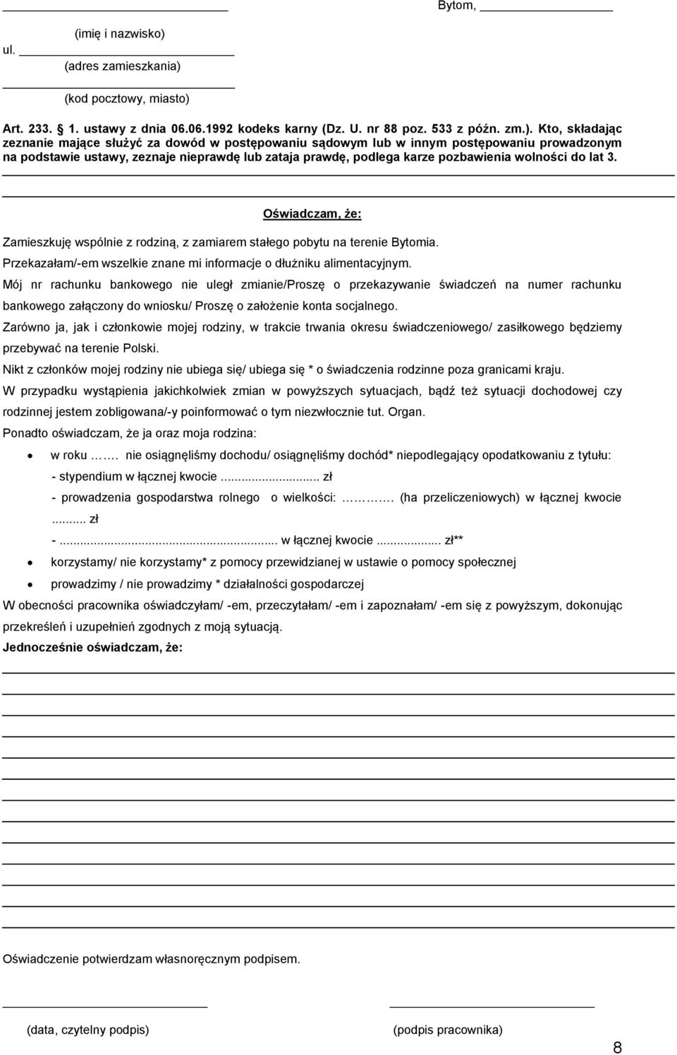 (kod pocztowy, misto) 