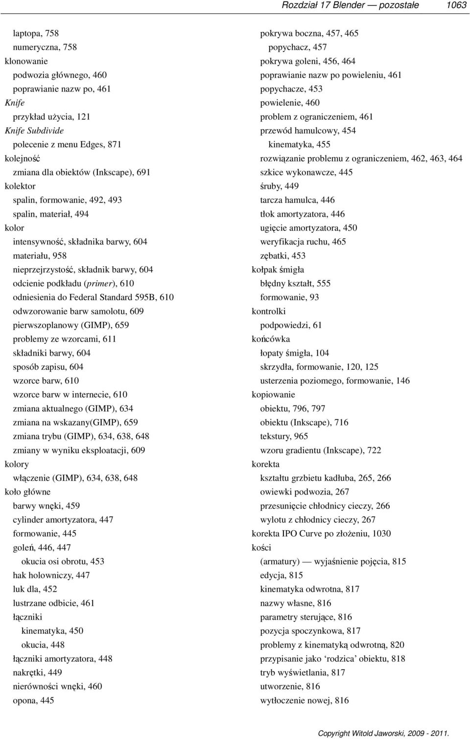 odcienie podkładu (primer), 610 odniesienia do Federal Standard 595B, 610 odwzorowanie barw samolotu, 609 pierwszoplanowy (GIMP), 659 problemy ze wzorcami, 611 składniki barwy, 604 sposób zapisu, 604