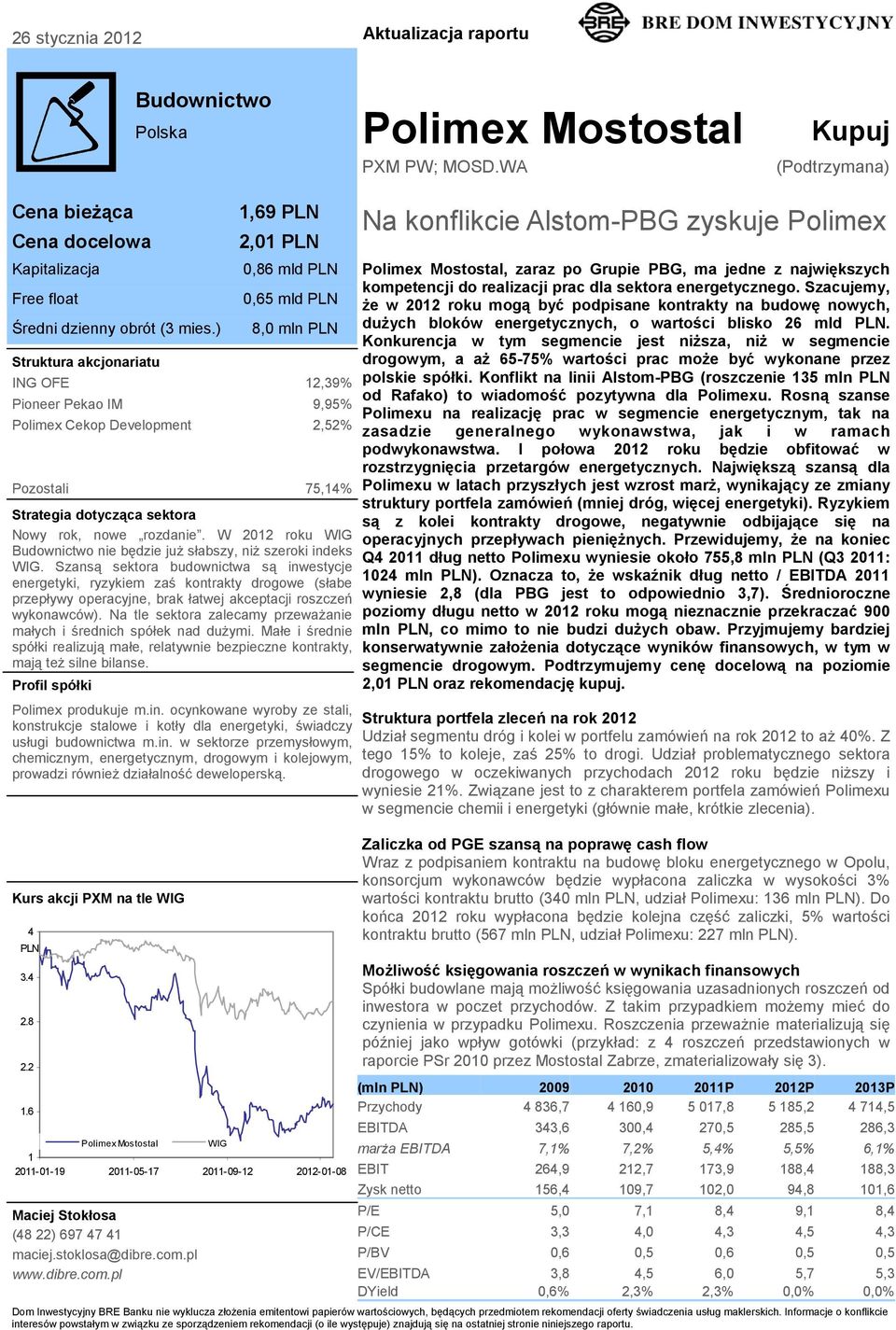 6 1,69 PLN 2,01 PLN 0,86 mld PLN 0,65 mld PLN 8,0 mln PLN ING OFE 12,39% Pioneer Pekao IM 9,95% Polimex Cekop Development 2,52% Pozostali 75,14% Strategia dotycząca sektora Nowy rok, nowe rozdanie.