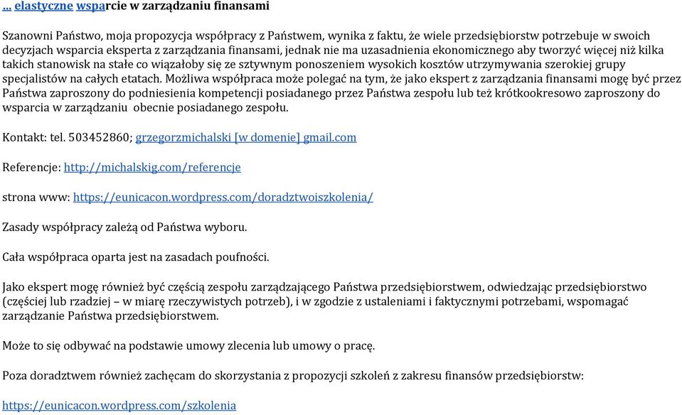grupy specjalistów na całych etatach.
