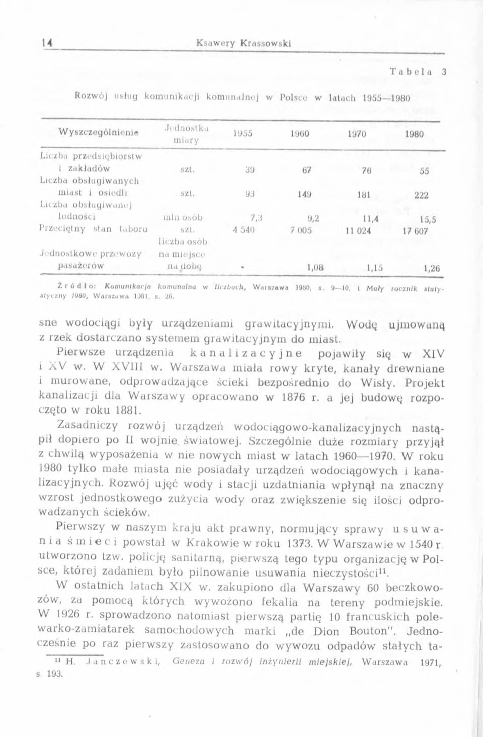 4 541) 7 005 11 024 17 607 Jednostkow e przew ozy liczba osób na m iejsce pasażerów na clobc; 1,08 1,15 1,26 Ź r ó d ł o : K oinuiu kacja styczn y 1ЧН0, WuiSZuWtl 1J8J, kom u n a ln a w s. 26.