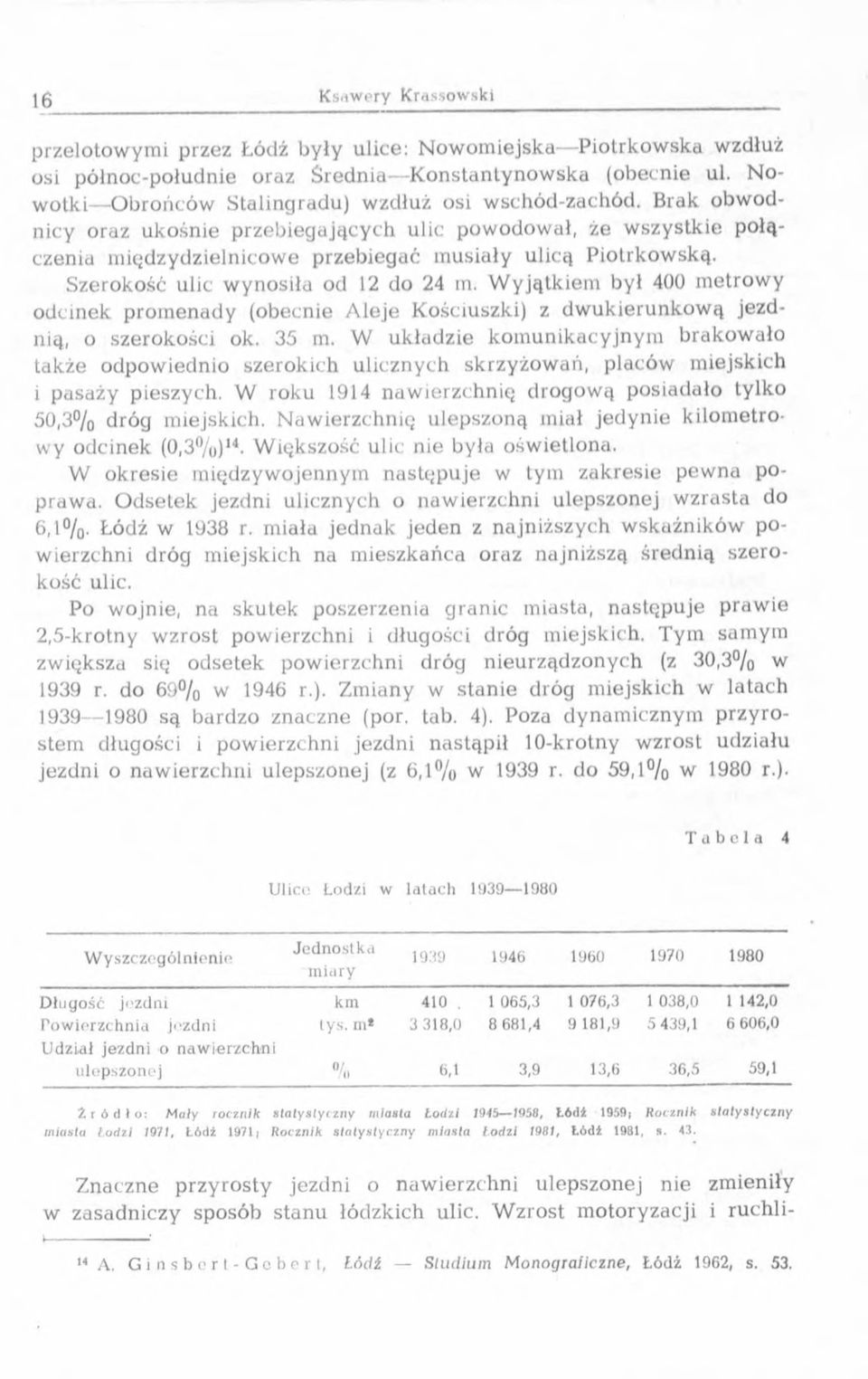 W y jątk iem był 400 m etrow y odcinek prom enady (obecnie A leje Kościuszki) z d w u k ieru n k o w ą jezdnią, o szerokości ok. 35 m.