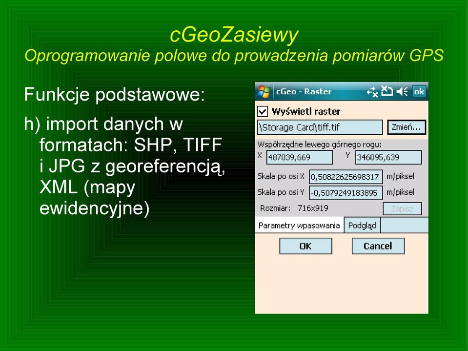 SHP, TIFF i JPG z