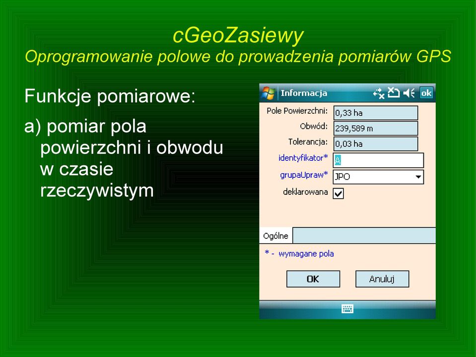 powierzchni i