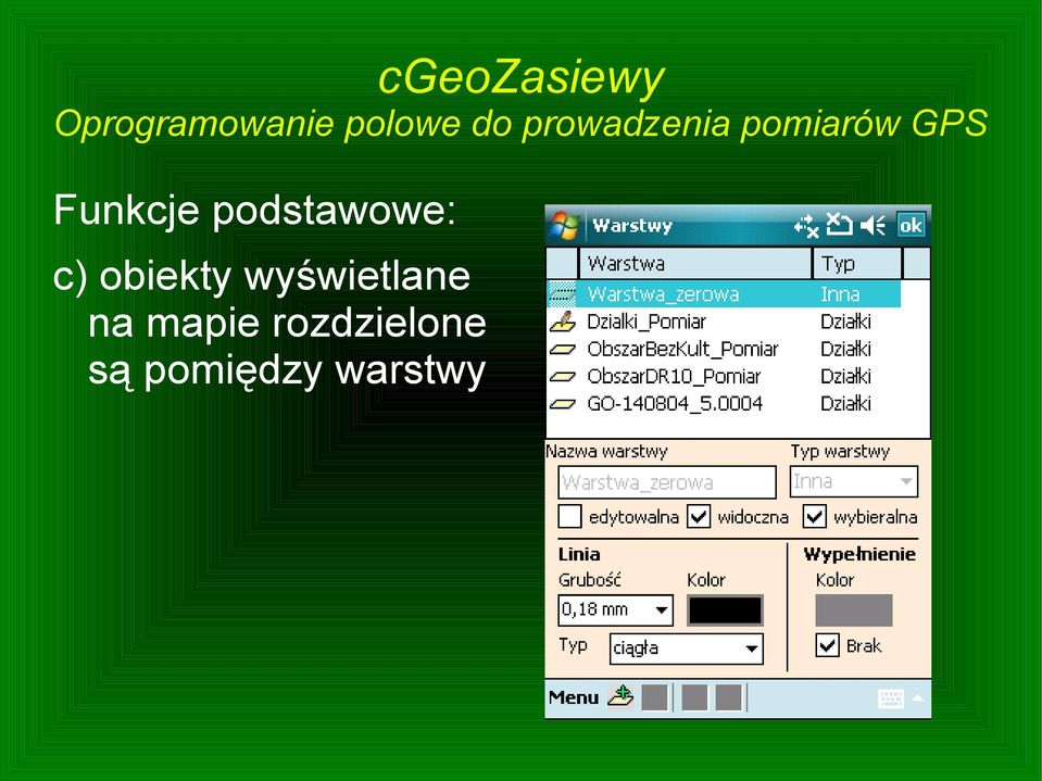 wyświetlane na mapie