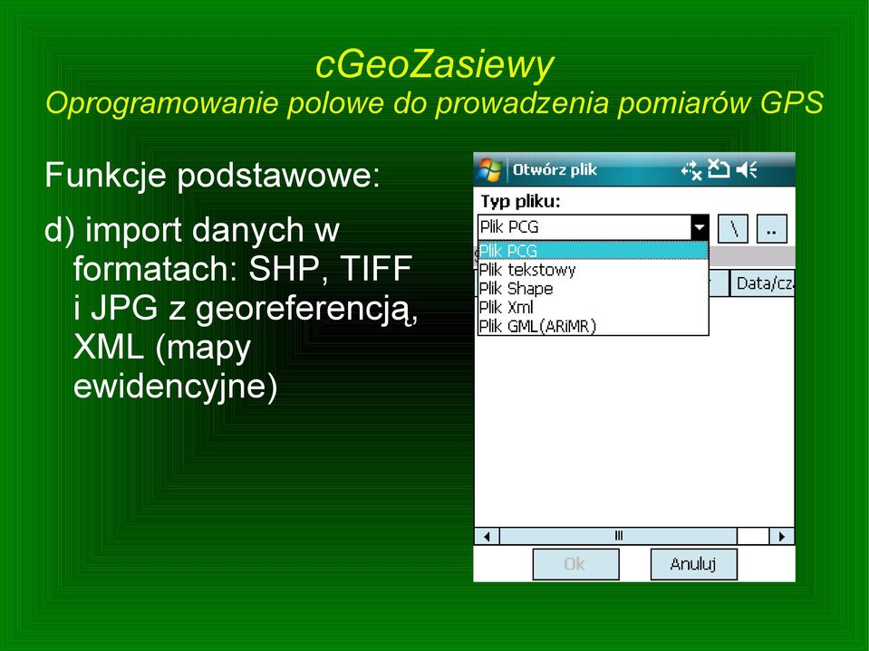 SHP, TIFF i JPG z