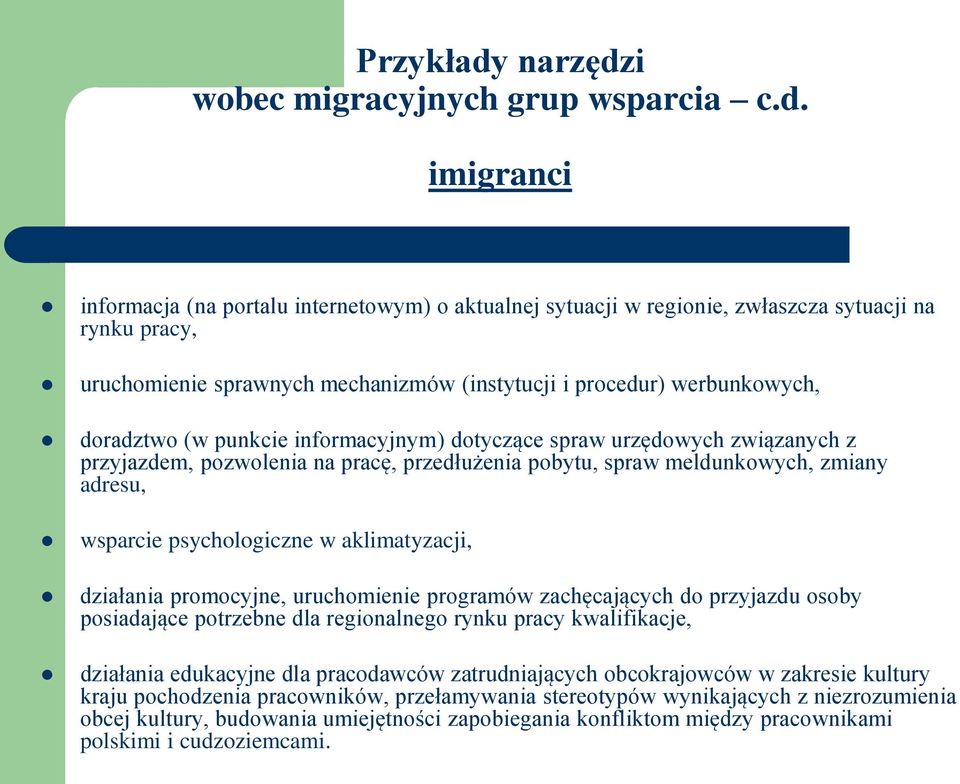 i wobec migracyjnych grup wsparcia c.d.