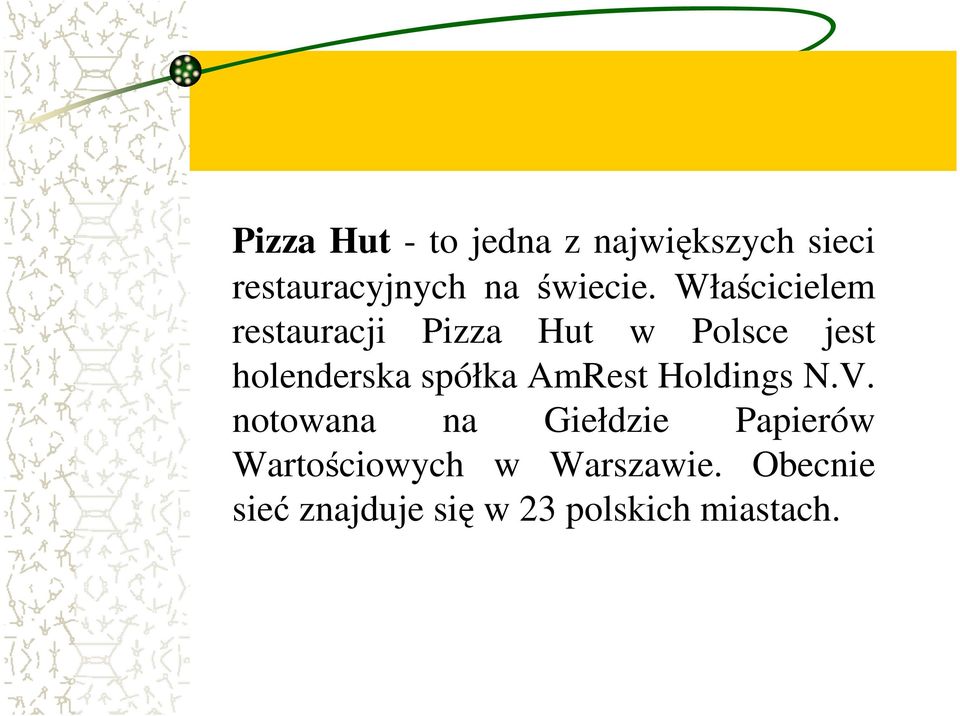 Właścicielem restauracji Pizza Hut w Polsce jest holenderska