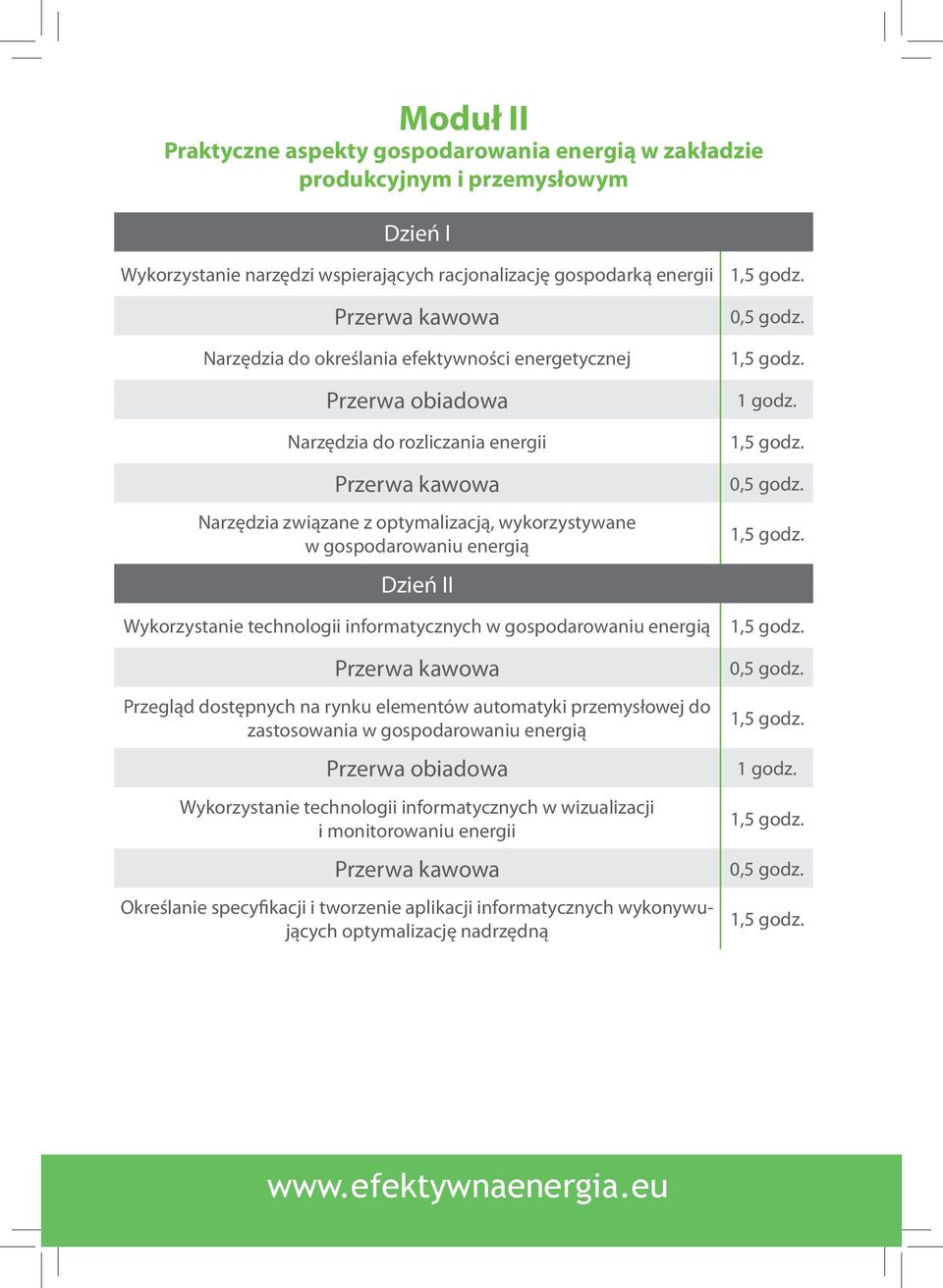 technologii informatycznych w gospodarowaniu energią Przegląd dostępnych na rynku elementów automatyki przemysłowej do zastosowania w gospodarowaniu energią Przerwa obiadowa Wykorzystanie