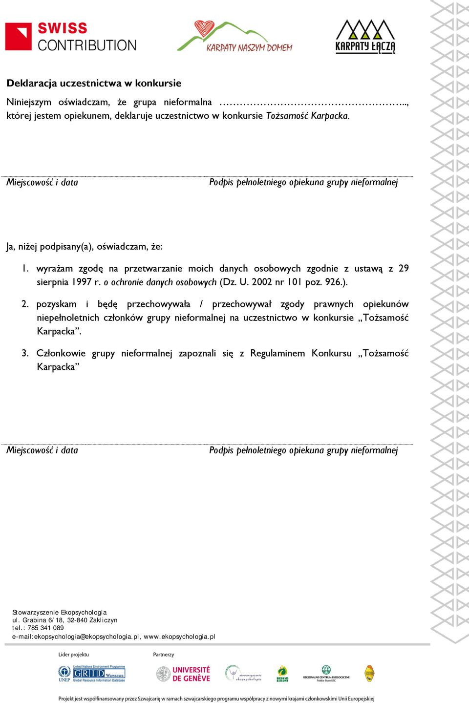 wyrażam zgodę na przetwarzanie moich danych osobowych zgodnie z ustawą z 29