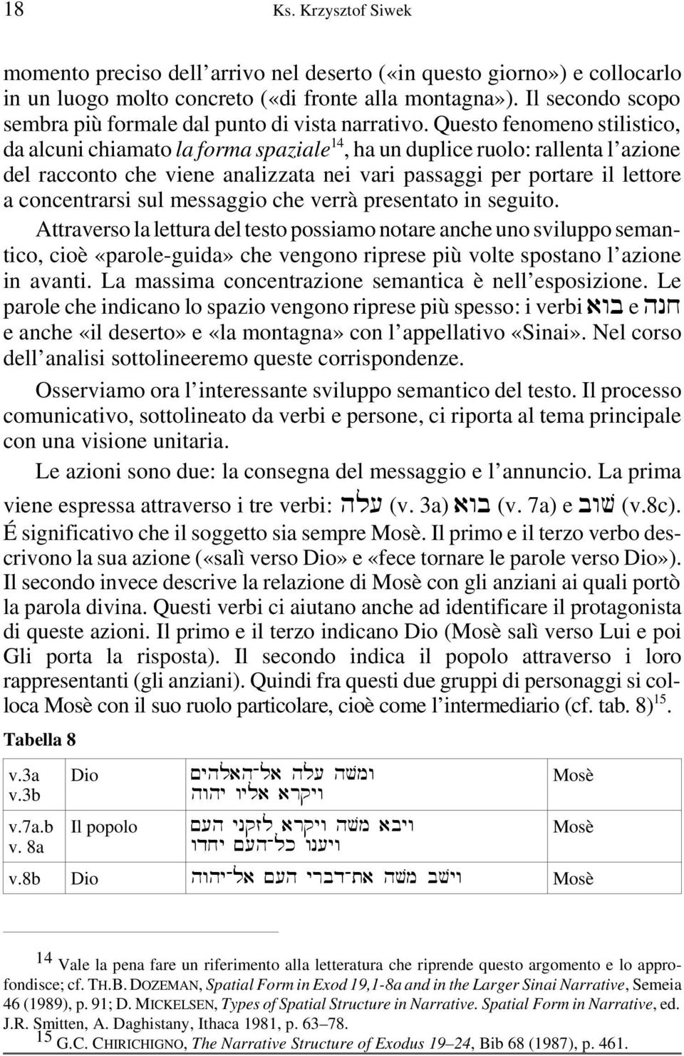 Questo fenomeno stilistico, da alcuni chiamato la forma spaziale 14, ha un duplice ruolo: rallenta l azione del racconto che viene analizzata nei vari passaggi per portare il lettore a concentrarsi