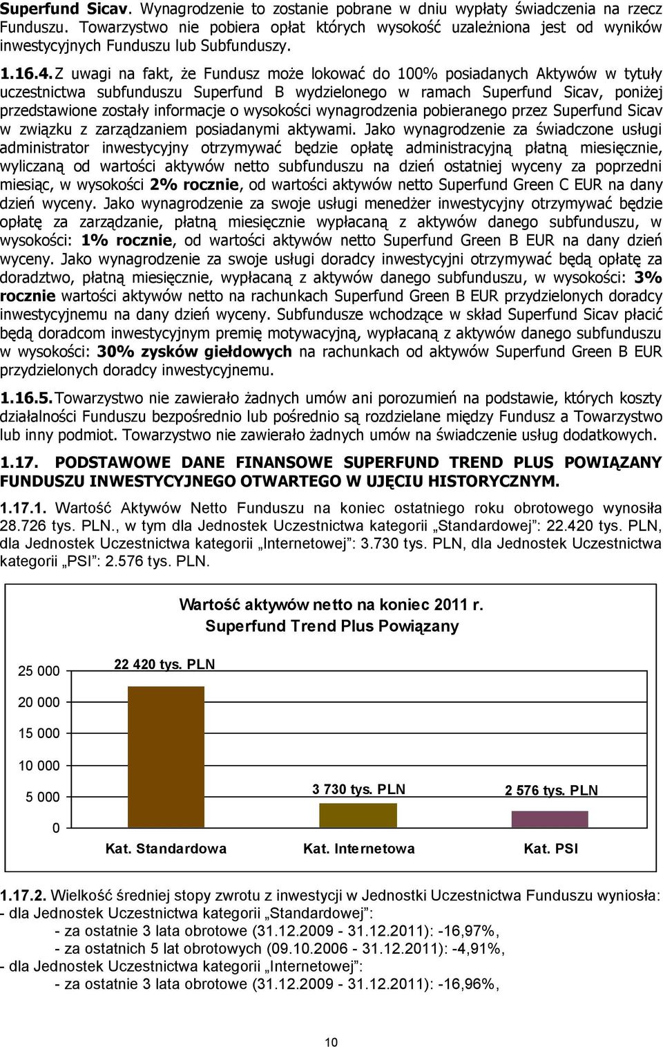 Z uwagi na fakt, że Fundusz może lokować do 100% posiadanych Aktywów w tytuły uczestnictwa subfunduszu Superfund B wydzielonego w ramach Superfund Sicav, poniżej przedstawione zostały informacje o