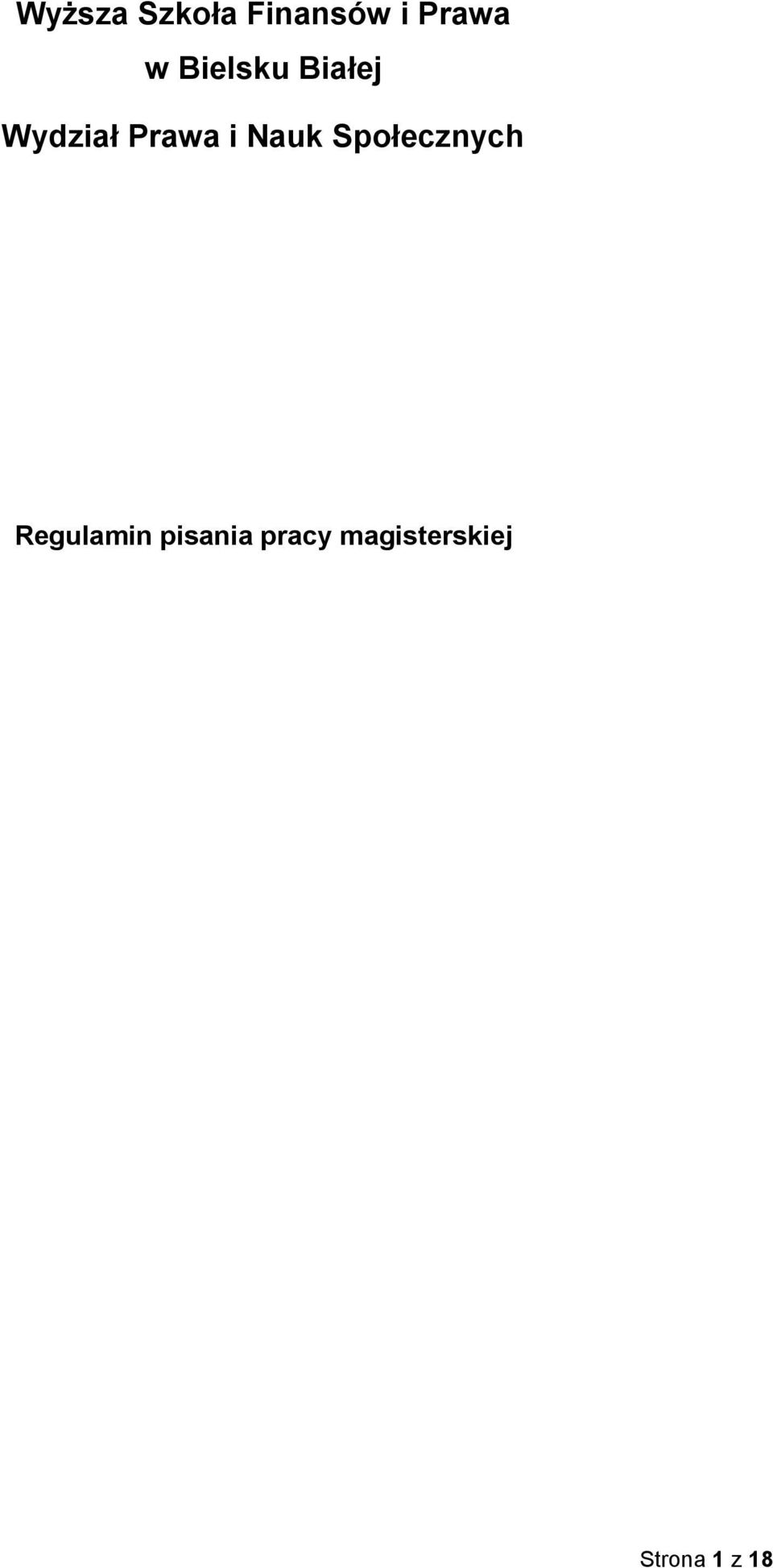 Nauk Społecznych Regulamin