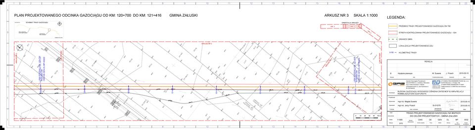 4 STREFA KONTROWANA PROJEKTOWANEGO GAZOCIĄGU - 12m REMELSZCZYZNA ARKUSZ NR 3 ARKUSZ NR 3 LINIA PODZIAŁU KM: 12+7 --N---/2 ARKUSZ NR 2 ARKUSZ NR
