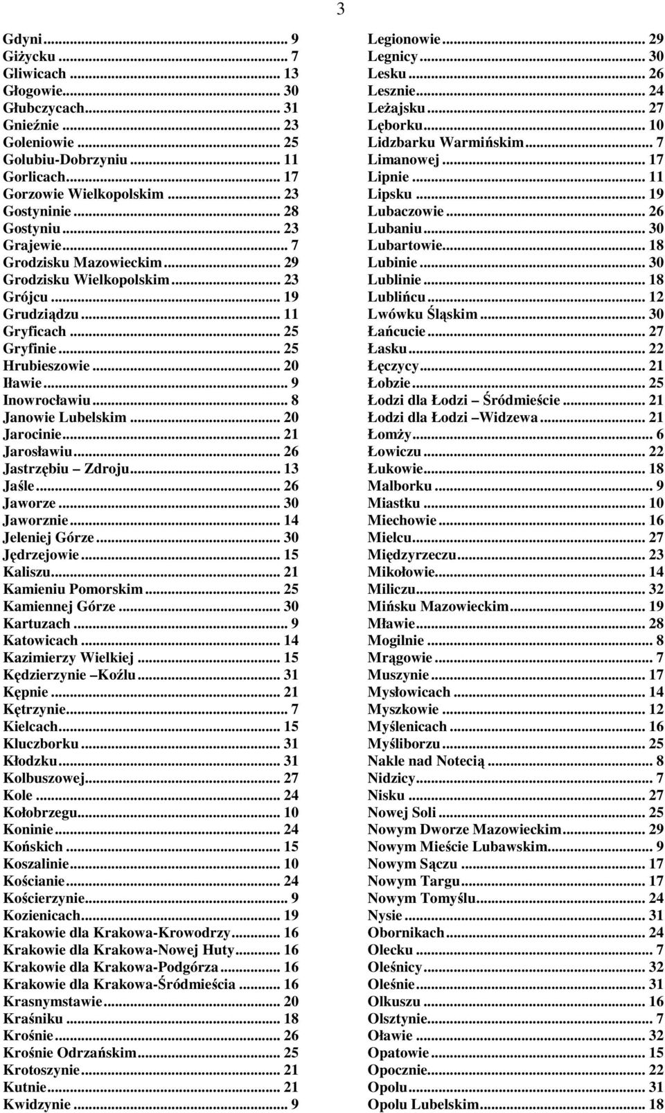.. 8 Janowie Lubelskim... 20 Jarocinie... 21 Jarosławiu... 26 Jastrzębiu Zdroju... 13 Jaśle... 26 Jaworze... 30 Jaworznie... 14 Jeleniej Górze... 30 Jędrzejowie... 15 Kaliszu... 21 Kamieniu Pomorskim.