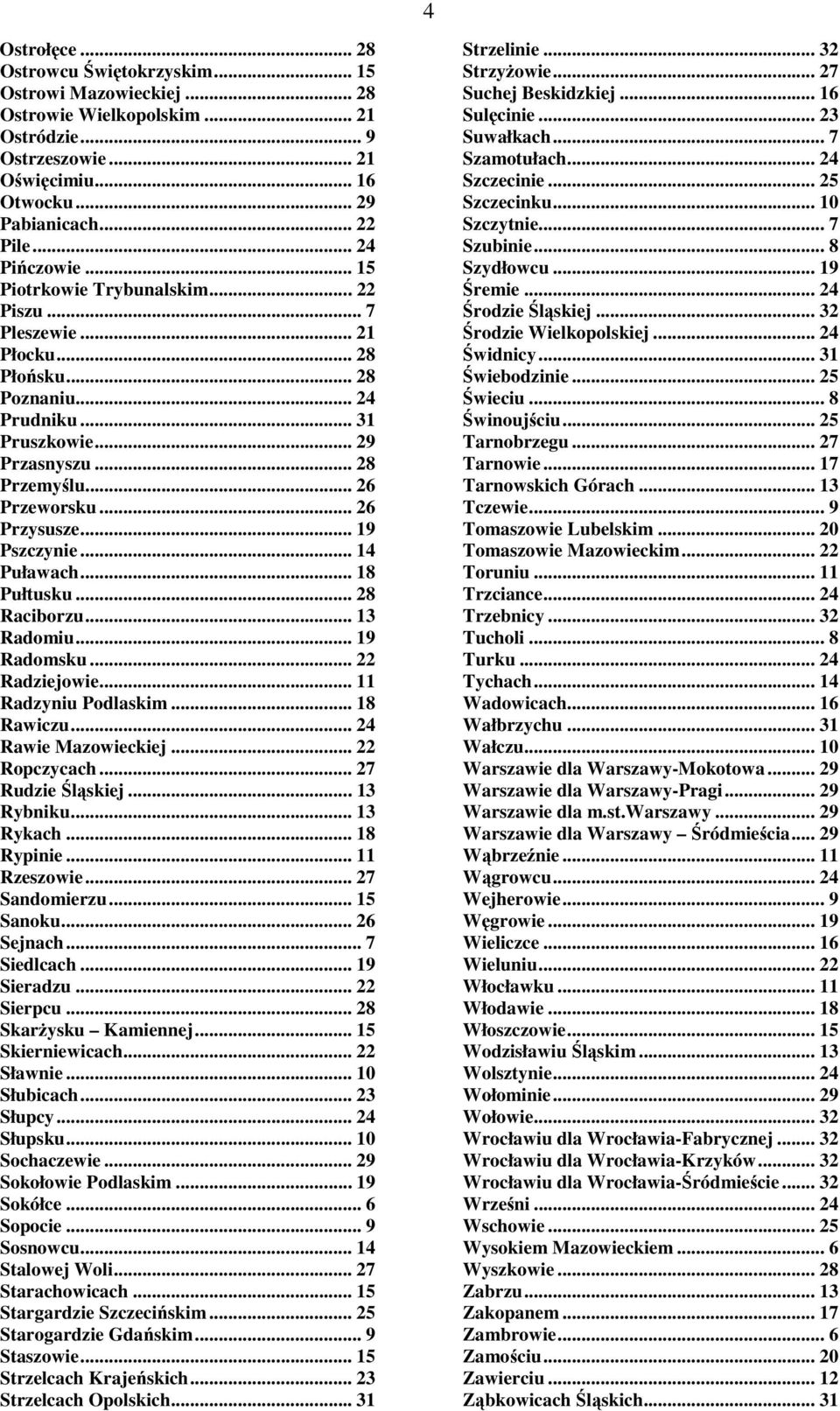 .. 26 Przysusze... 19 Pszczynie... 14 Puławach... 18 Pułtusku... 28 Raciborzu... 13 Radomiu... 19 Radomsku... 22 Radziejowie... 11 Radzyniu Podlaskim... 18 Rawiczu... 24 Rawie Mazowieckiej.