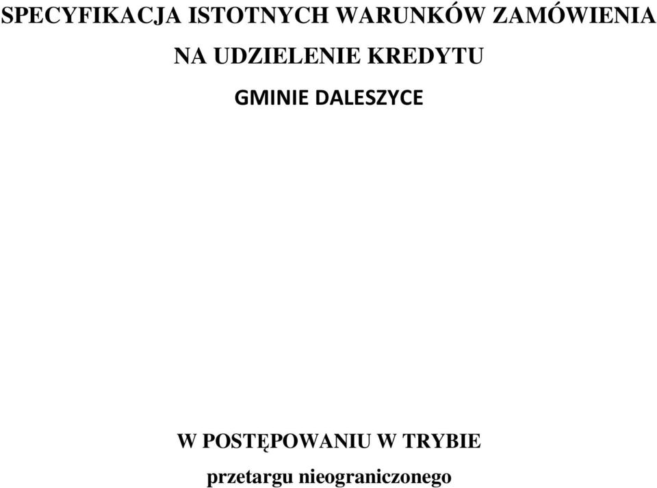 GMINIE DALESZYCE W POSTĘPOWANIU