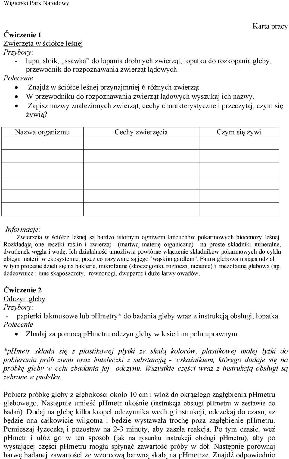 Zapisz nazwy znalezionych zwierząt, cechy charakterystyczne i przeczytaj, czym się żywią?