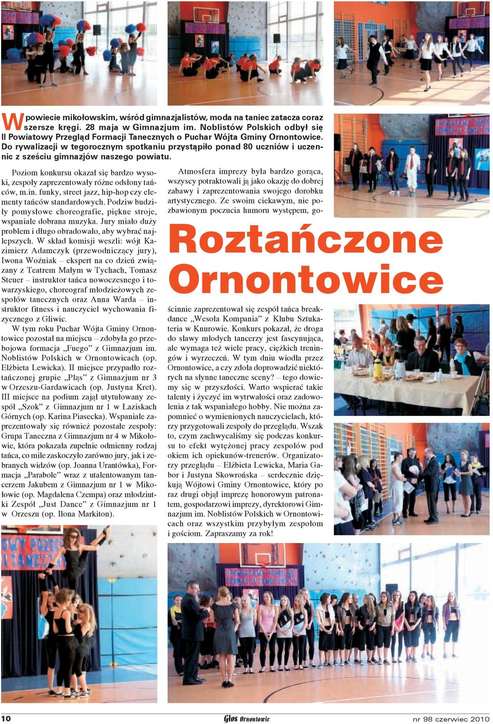 Noblistów Polskich odbył się II Powiatowy Przegląd Formacji Tanecznych o Puchar Wójta