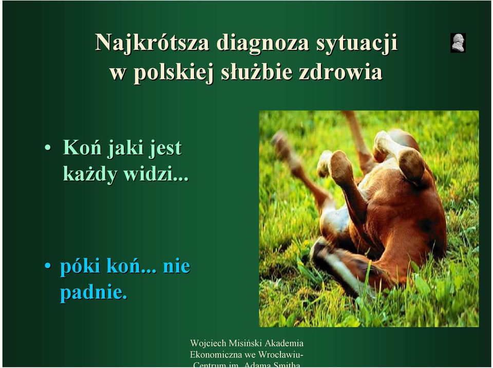 służbie zdrowia Koń jaki