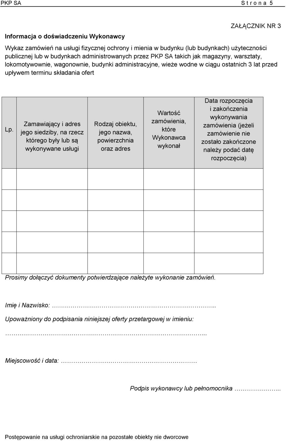 Zamawiający i adres jego siedziby, na rzecz którego były lub są wykonywane usługi Rodzaj obiektu, jego nazwa, powierzchnia oraz adres Wartość, które Wykonawca wykonał Data rozpoczęcia i zakończenia