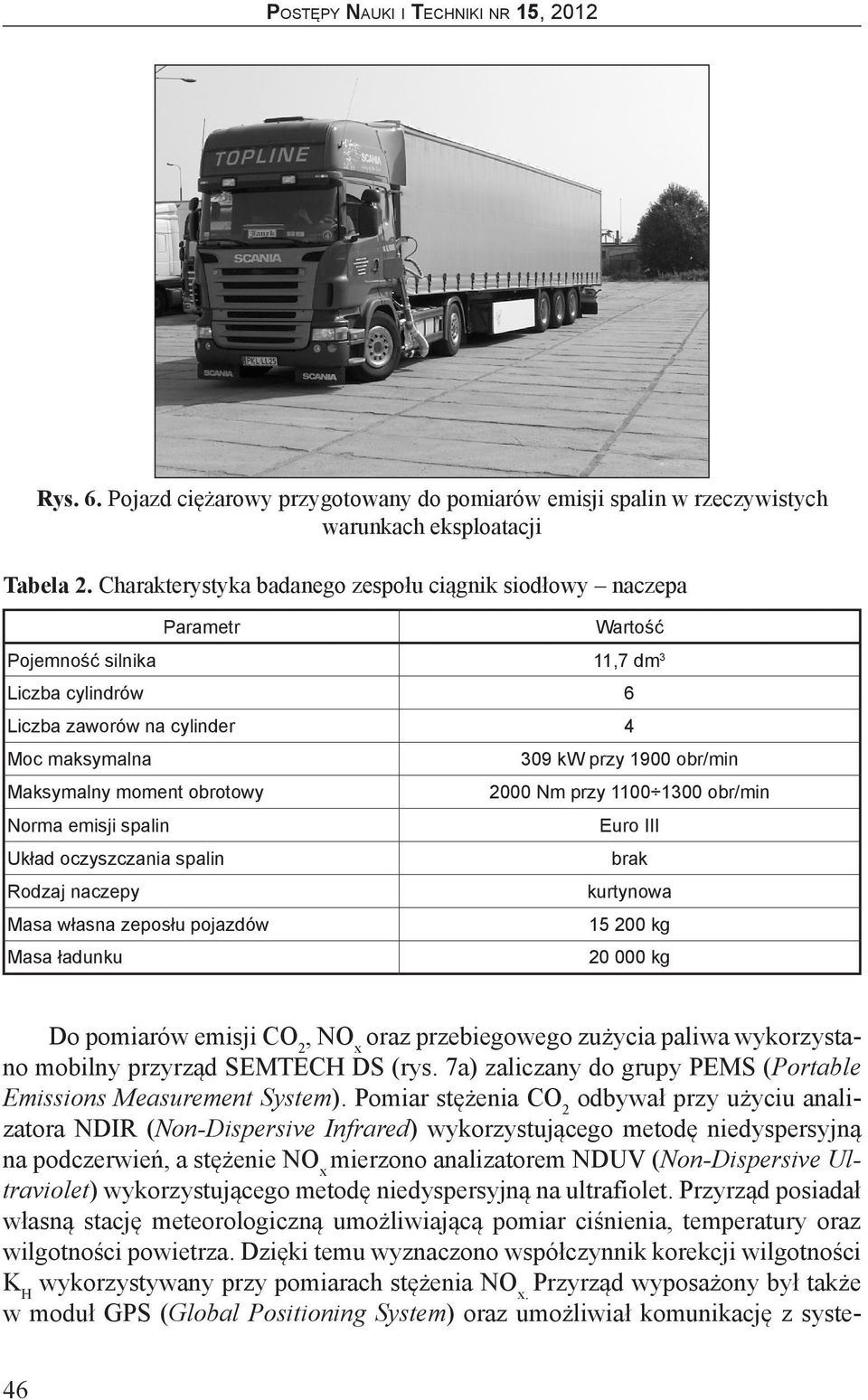 emisji spalin Układ oczyszczania spalin Rodzaj naczepy Masa własna zeposłu pojazdów Masa ładunku 309 kw przy 1900 obr/min 2000 Nm przy 1100 1300 obr/min Euro III brak kurtynowa 15 200 kg 20 000 kg Do
