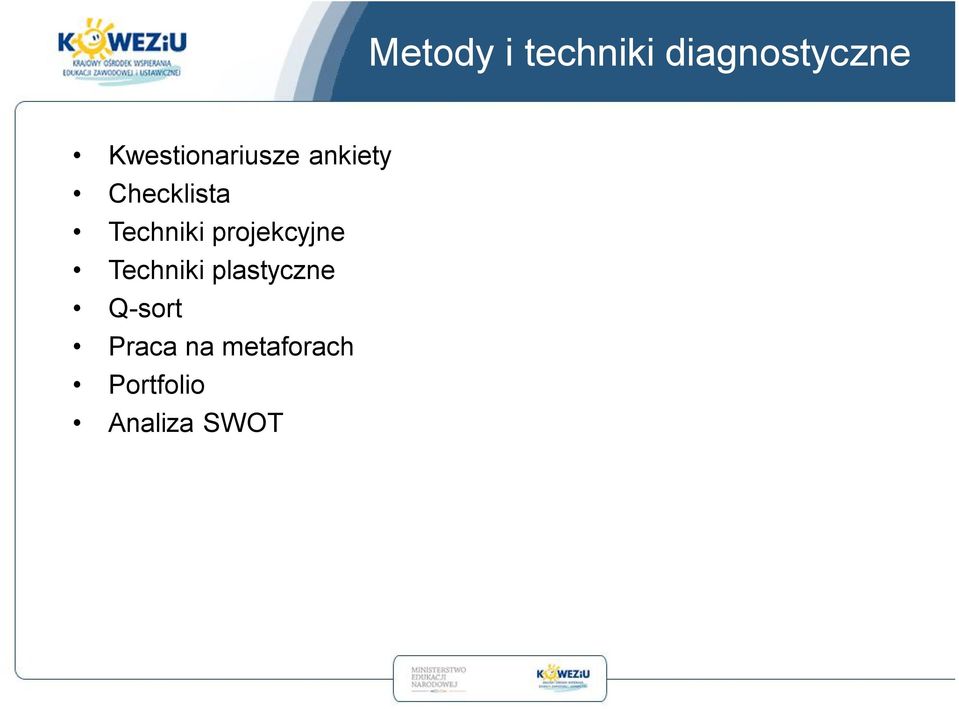 Techniki projekcyjne Techniki