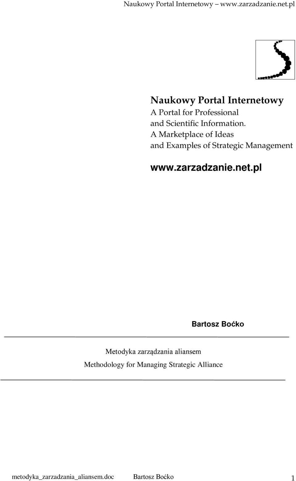A Marketplace of Ideas and Examples of Strategic Management www.zarzadzanie.