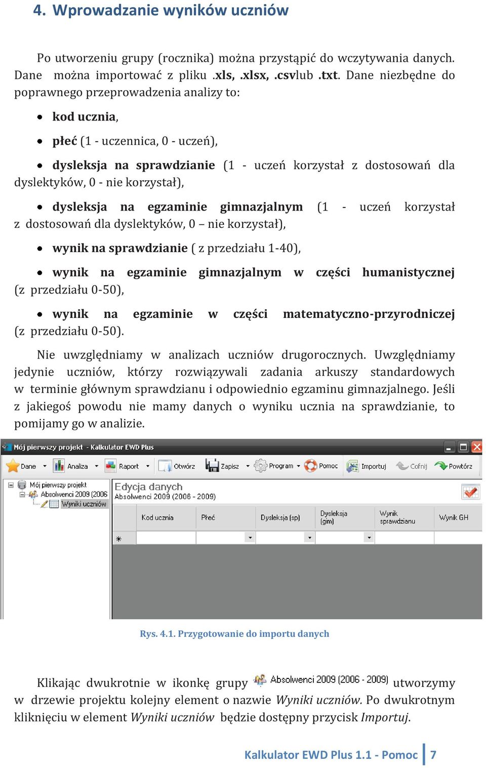 dysleksja na egzaminie gimnazjalnym (1 - uczeń korzystał z dostosowań dla dyslektyków, 0 nie