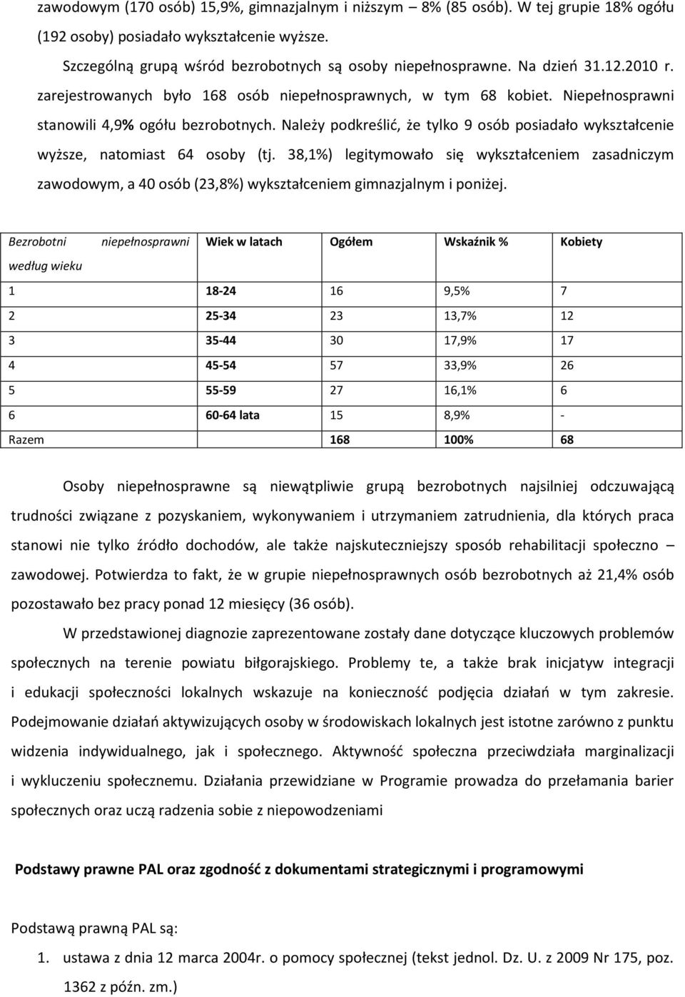 Należy podkreślid, że tylko 9 osób posiadało wykształcenie wyższe, natomiast 64 osoby (tj.