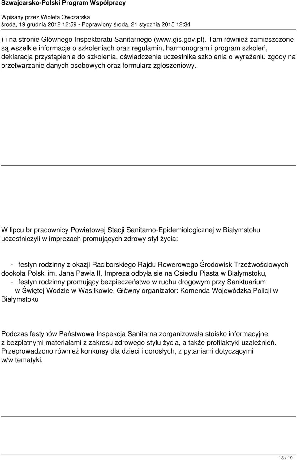 na przetwarzanie danych osobowych oraz formularz zgłoszeniowy.