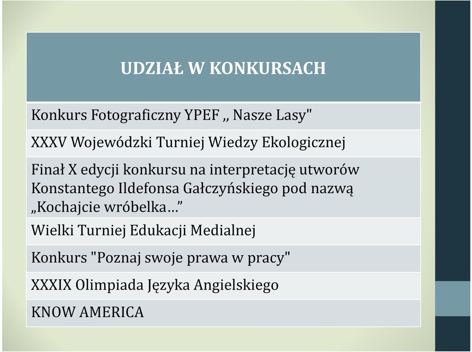 Ildefonsa Gałczyńskiego pod nazwą Kochajcie wróbelka Wielki Turniej Edukacji