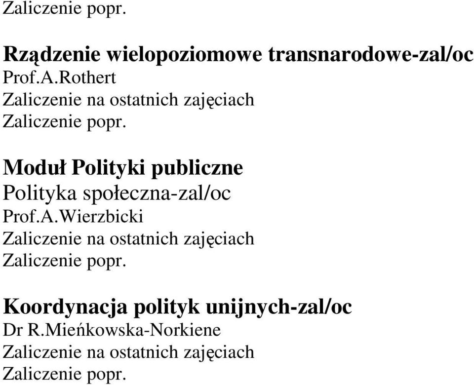 Rothert Moduł Polityki publiczne Polityka