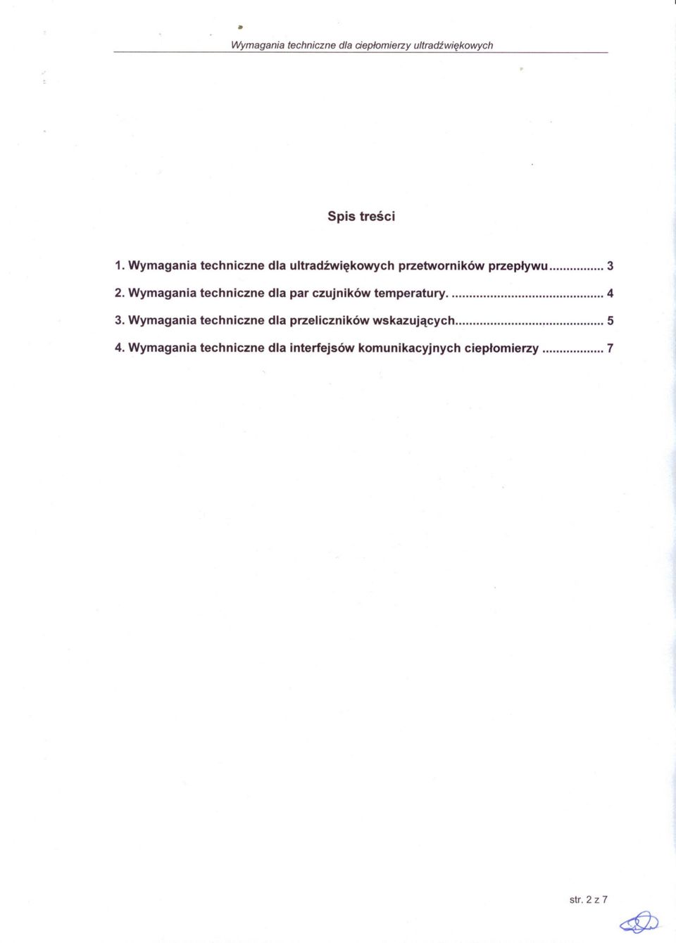 Wymagania techniczne dla par czujników temperatury 4 3.