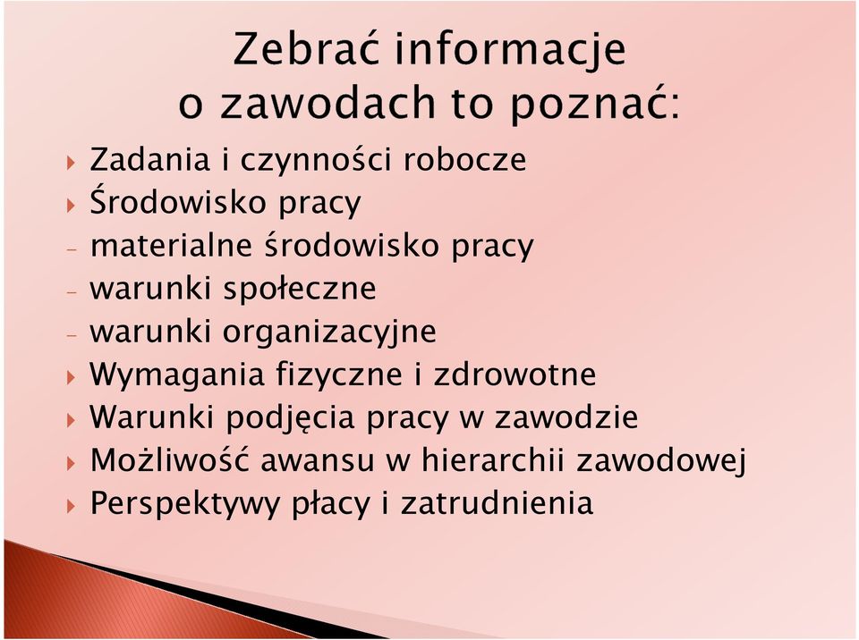 Wymagania fizyczne i zdrowotne Warunki podjęcia pracy w