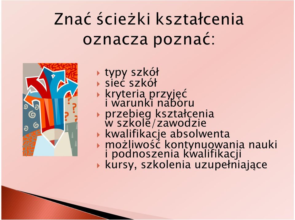 kwalifikacje absolwenta moŝliwość kontynuowania