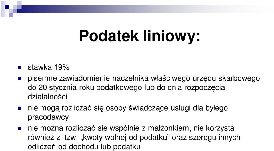 świadczące usługi dla byłego pracodawcy nie można rozliczać sie wspólnie z małżonkiem, nie