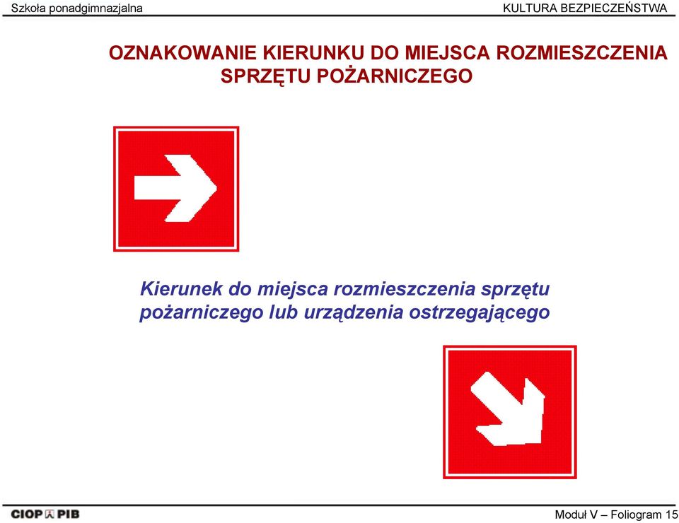POŻARNICZEGO Kierunek do miejsca