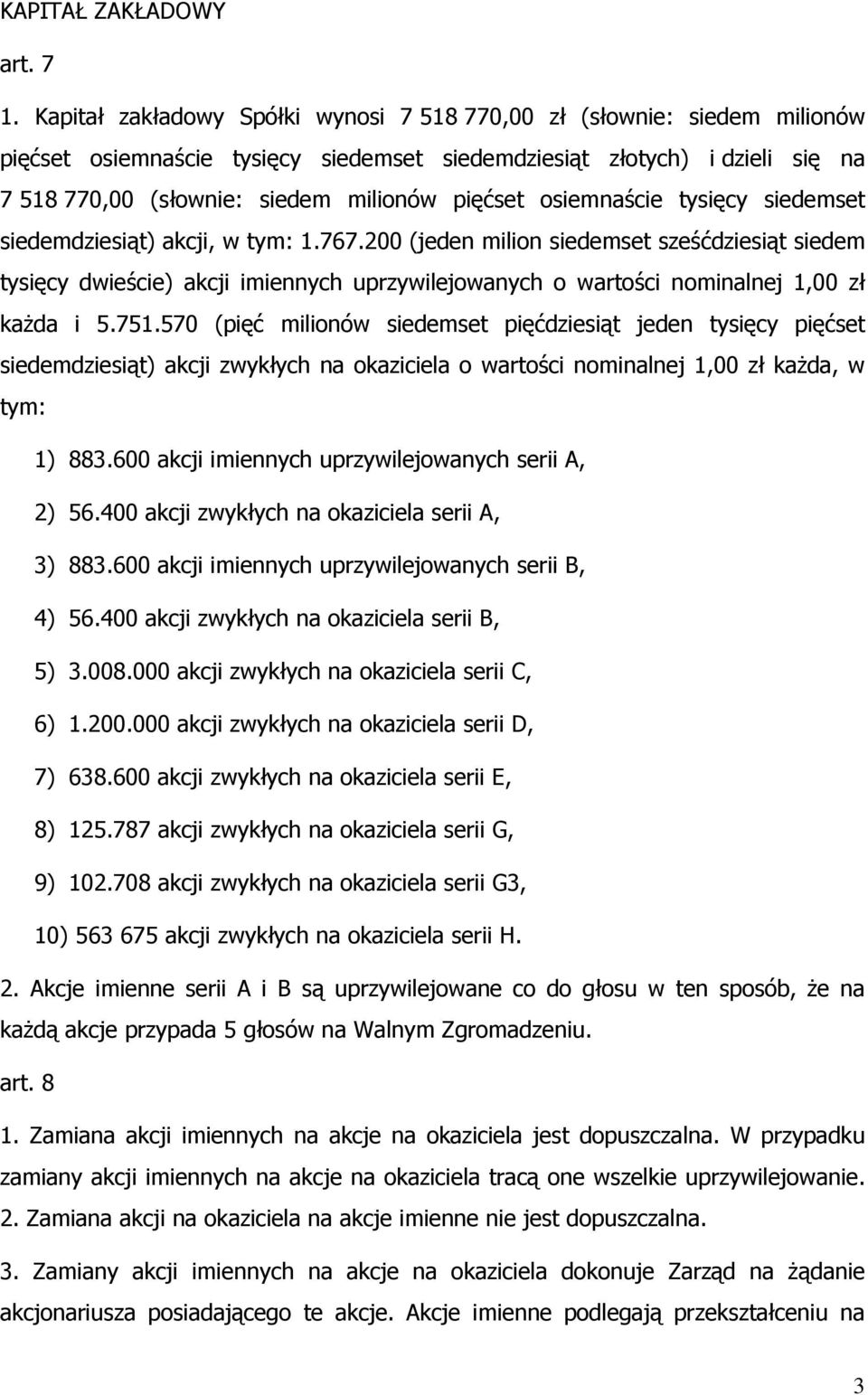 osiemnaście tysięcy siedemset siedemdziesiąt) akcji, w tym: 1.767.