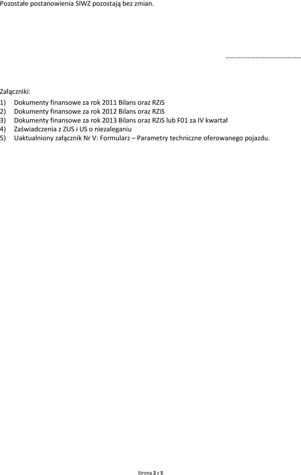 Załączniki: 5) Uaktualniony załącznik