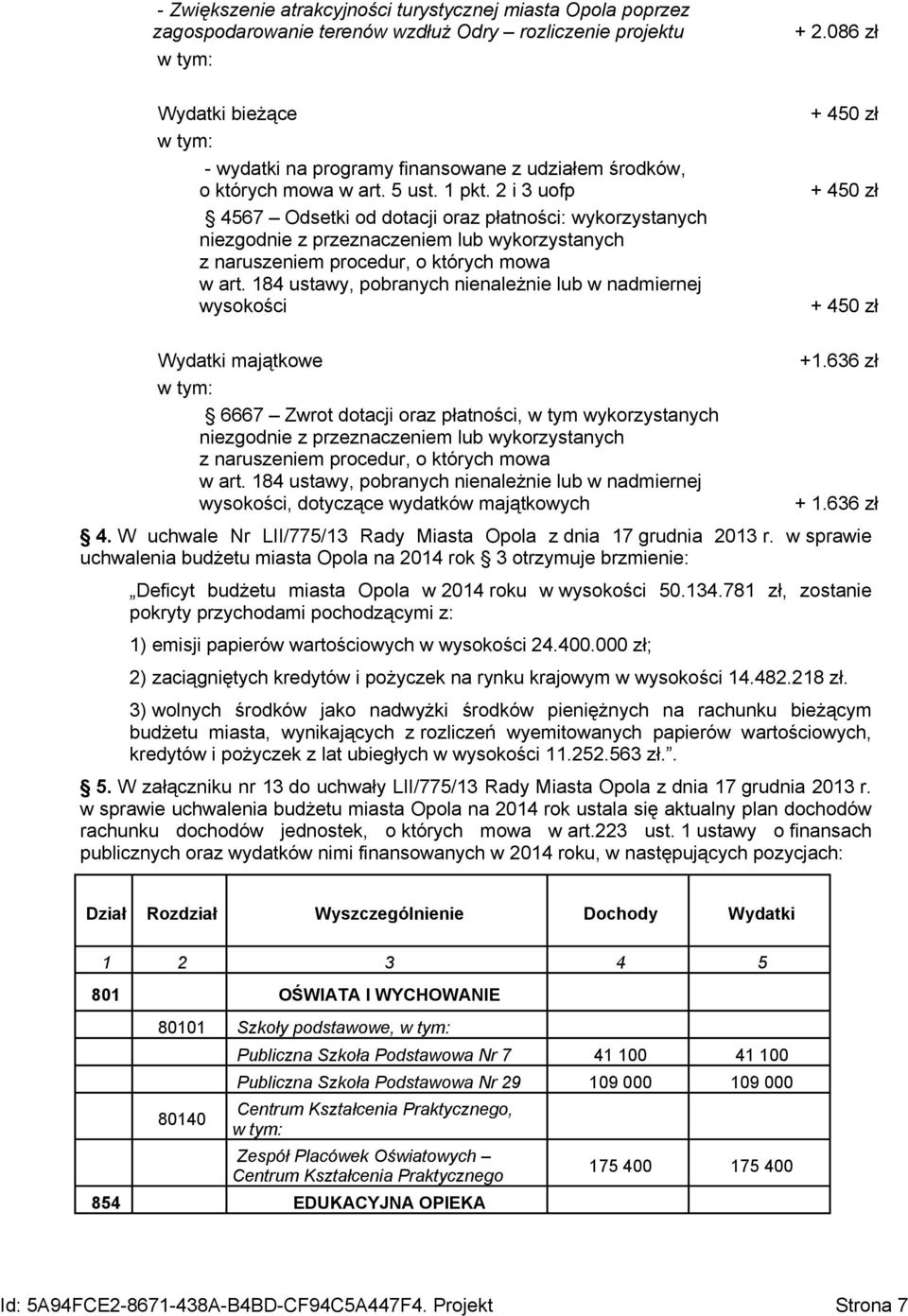 2 i 3 uofp + 450 zł 4567 Odsetki od dotacji oraz płatności: wykorzystanych niezgodnie z przeznaczeniem lub wykorzystanych z naruszeniem procedur, o których mowa w art.