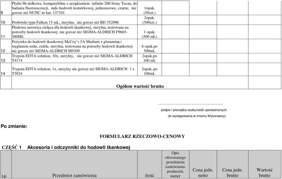 F9665-11 500ML Pożywka do hodowli tkankowej McCoy s 5A Medium z glutaminą i węglanem sodu, ciekła, sterylna, testowana na potrzeby hodowli tkankowej 12 nie gorsze niż SIGMA-ALDRICH M9309 Trypsin-EDTA